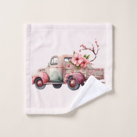 Roze  Boerenwagen Bad Handdoek (Wasdoekje)