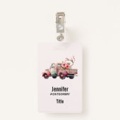 Roze Boerenwagen Badge (Achterkant met clip)