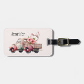 Roze Boerenwagen Bagagelabel (Voorkant horizontaal)