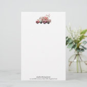 Roze  Boerenwagen Briefpapier (Staand voorkant)