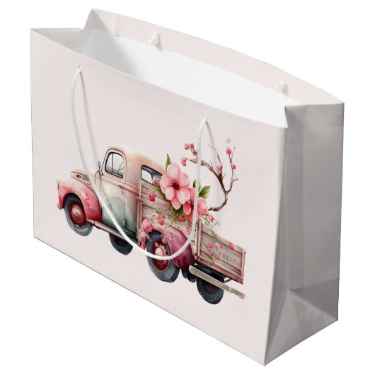 Roze  Boerenwagen Groot Cadeauzakje (Achterkant Gekanteld)