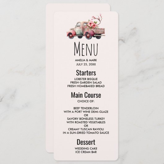 Roze  Boerenwagen Kaart (Voorkant / Achterkant)