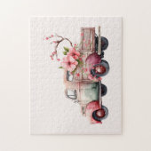 Roze  Boerenwagen Legpuzzel (Verticaal)