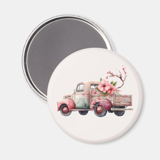 Roze  Boerenwagen Magneet (Voorkant / Achterkant)