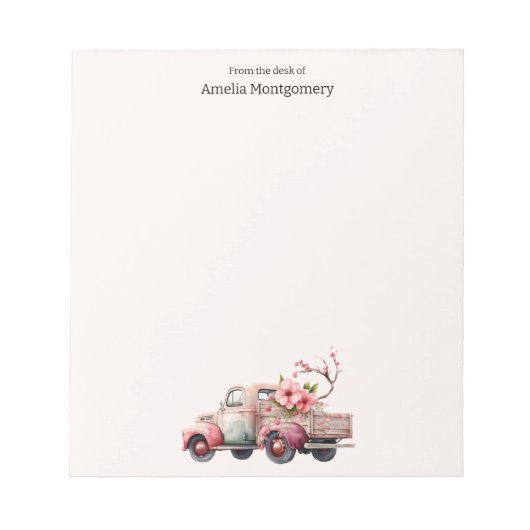 Roze  Boerenwagen Notitieblok (Voorkant)