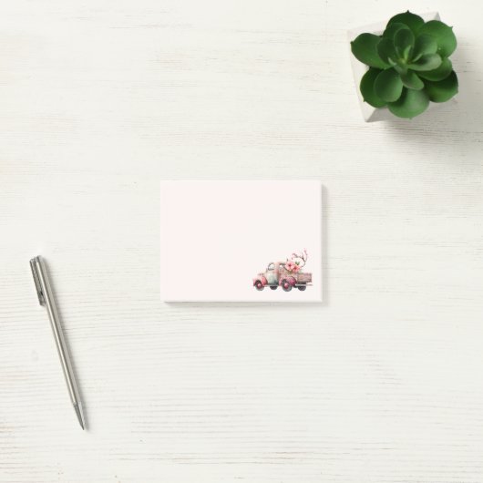 Roze Boerenwagen Post-it® Notes (Kantoor)