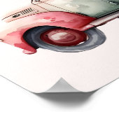 Roze Boerenwagen Poster (Hoek)