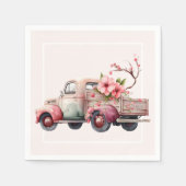 Roze  Boerenwagen Servet (Voorkant)