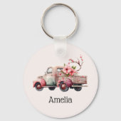 Roze  Boerenwagen Sleutelhanger (Voorkant)