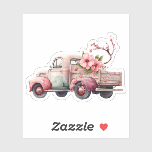 Roze  Boerenwagen Sticker (Vel)