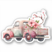 Roze  Boerenwagen Sticker (Voorkant)