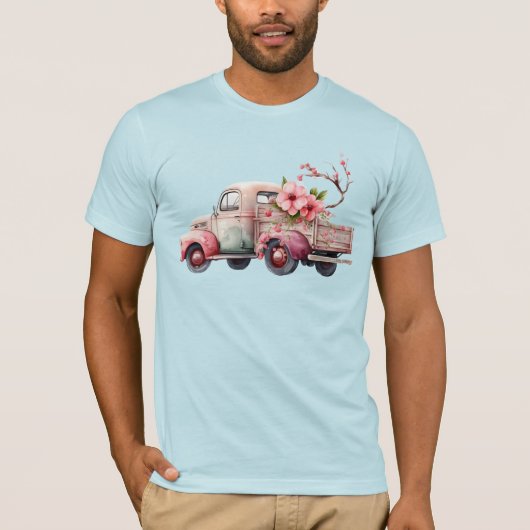 Roze  Boerenwagen T-shirt (Voorkant)