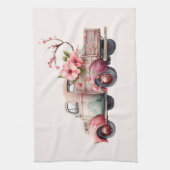 Roze Boerenwagen Theedoek (Verticaal)