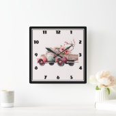 Roze  Boerenwagen Vierkante Klok (Huis)