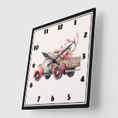 Roze  Boerenwagen Vierkante Klok (Hoek)