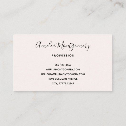 Roze  Boerenwagen Visitekaartje (Achterkant)