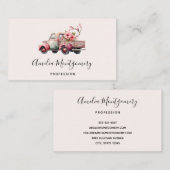 Roze  Boerenwagen Visitekaartje (Voorkant / Achterkant)