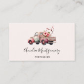 Roze Boerenwagen Visitekaartje (Voorkant)