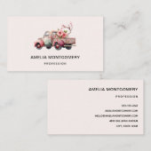 Roze  Boerenwagen Visitekaartje (Voorkant / Achterkant)