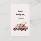 Roze Boerenwagen Visitekaartje (Voorkant)