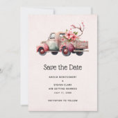 Roze Boer's Truck Bruiloft Save The Date (Voorkant)