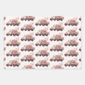 Roze  Boer's Truck Pattern Inpakpapier Vel (Voorkant 2)