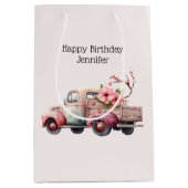 Roze  Boer's Truck Verjaardag Medium Cadeauzakje (Voorkant)