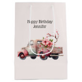 Roze  Boer's Truck Verjaardag Medium Cadeauzakje (Achterkant)