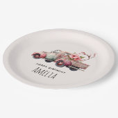 Roze  Boer's Truck Verjaardag Papieren Bordje (Gekanteld)