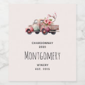 Roze  Boer's Truck Wine Making Wijn Etiket (Enkel label)