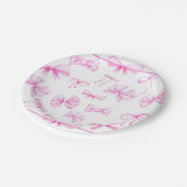 Roze Bogen | Baby Meisje Baby shower Papieren Bordje (Gekanteld)