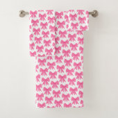 Roze Bogen Badkamer Handdoek Set (Insitu)