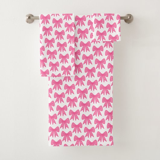 Roze Bogen Badkamer Handdoek Set (Insitu)