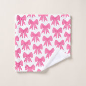 Roze Bogen Badkamer Handdoek Set (Wasdoekje)