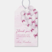 Roze Bogen Ballonnen Verjaardag Gift Labels Cadeaulabel (Voorkant)