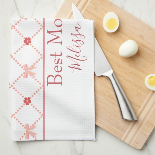  roze bogen Beste mama ooit Theedoek (Quarter Fold)