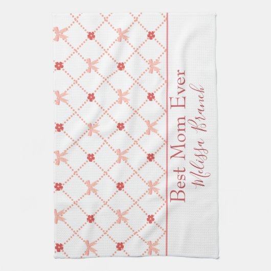 roze bogen Beste mama ooit Theedoek (Verticaal)