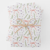 Roze Bogen Bloemen Verjaardag Douche Trouwen Inpakpapier Vel (In situ)