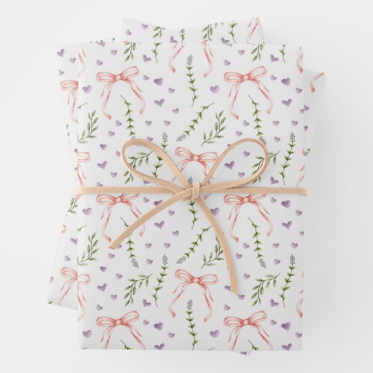 Roze Bogen Bloemen Verjaardag Douche Trouwen Inpakpapier Vel (In situ)