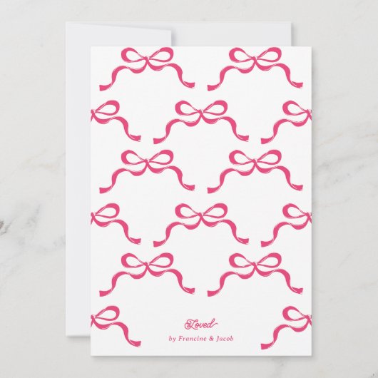 roze bogen collage 4 foto meisje foto's Foto baby Aankondiging (Achterkant)