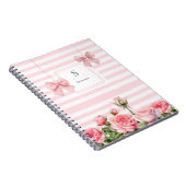 Roze Bogen en Bloemen Coquette Esthetisch Notitieboek (Rechterzijde)