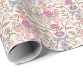 Roze Bogen en Bloesems Patroon Cadeaupapier (Rol Hoek)