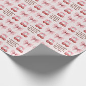 Roze Bogen en Kersen Coquette Naam Verjaardag Cadeaupapier (Hoek)