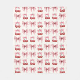 Roze Bogen en Kersen Girly Coquette Fleece Deken