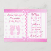 Roze Bogen en Polka Dots Baby shower Uitnodiging (Voorkant)