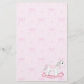 Roze bogen en Rocking Horse Stationery Briefpapier (Voorkant)