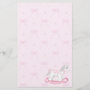 Roze bogen en Rocking Horse Stationery Briefpapier