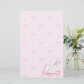 Roze bogen en Rocking Horse Stationery Briefpapier (Staand voorkant)