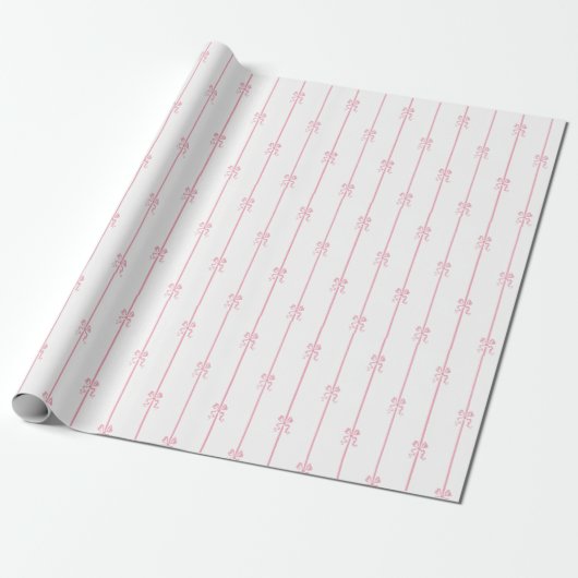Roze bogen en stripe cadeaupapier (Uitgerold)