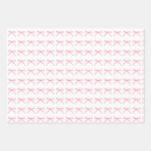 Roze Bogen Girly Coquette Patroon Wrapping Papier Inpakpapier Vel (Voorkant 3)